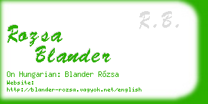 rozsa blander business card