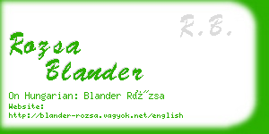 rozsa blander business card